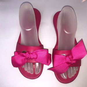 OKA Slip-on Barbiecore Pink Bow Sandals Women's Size Large